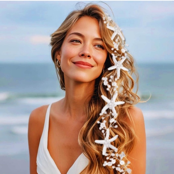 Bride to Be Beach Wedding hair Starfish Hair Accessory - Picture 2 of 3